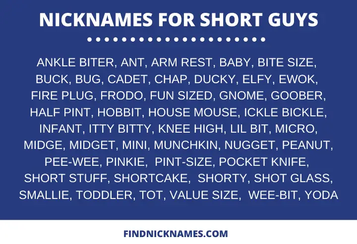 170 Brief Nicknames For Short Guys Find Nicknames