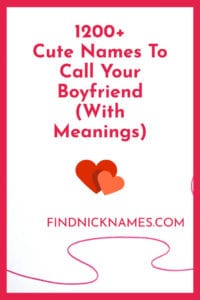 For boyfriend call 1000+ Nicknames