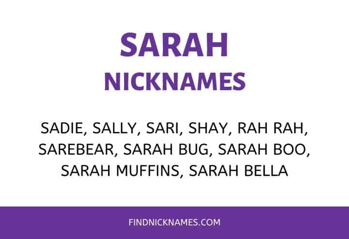 Nicknames for Sarah