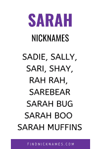 Sarah Nicknames