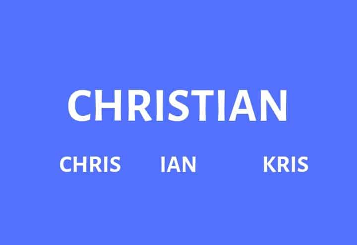 Nickname for Christian