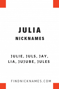 Julia Nicknames