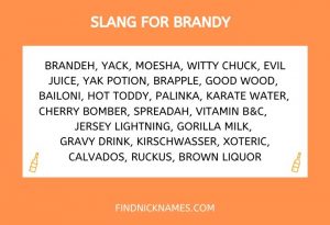 Slang for Brandy