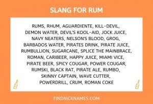 Slang for Rum
