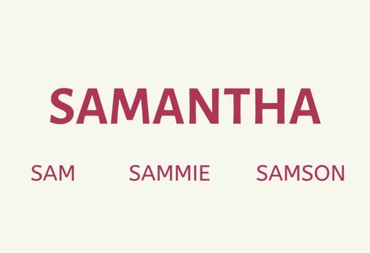 Nicknames for Samantha