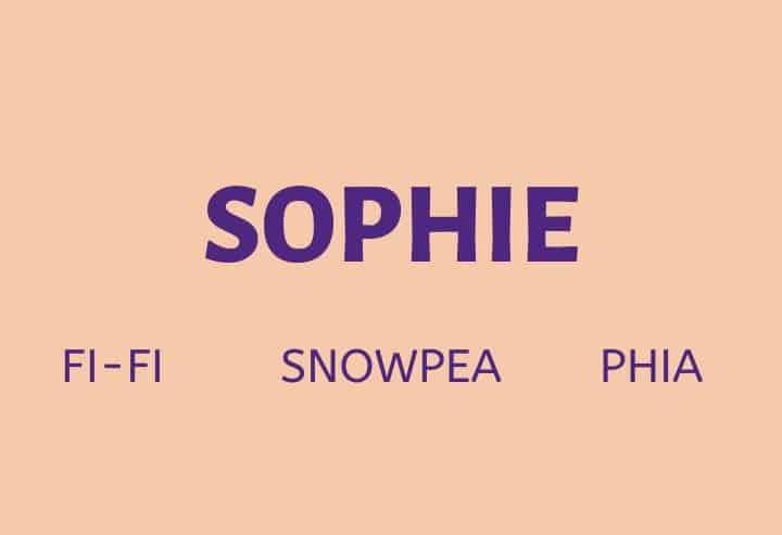 Nicknames for Sophia, Sophie, or Sofia