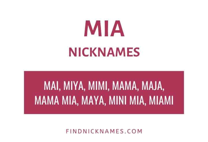 Mia Nicknames