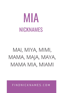 Nicknames for Mia