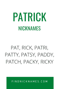 Nicknames for Patrick