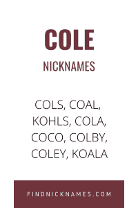 Cole Nicknames