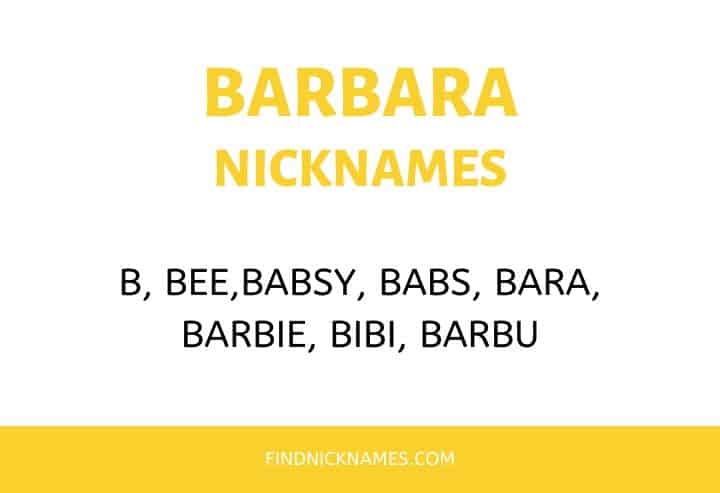Nicknames for Barbara
