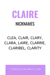 Claire Nicknames
