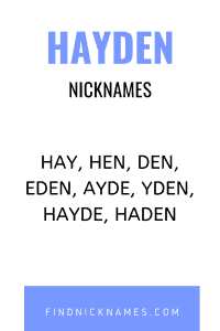 Hayden Nicknames