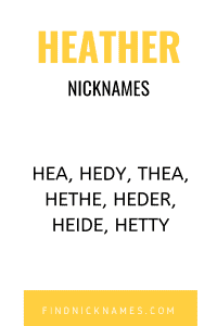Heather Nicknames