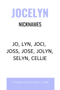 Jocelyn Nicknames