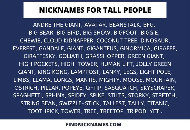 Nicknames for tall people