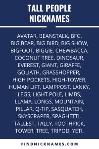 100+ Creative Nicknames for Tall People — Find Nicknames