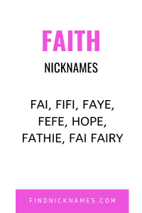 Faith Nicknames