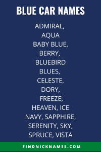 Names for a Blue Car