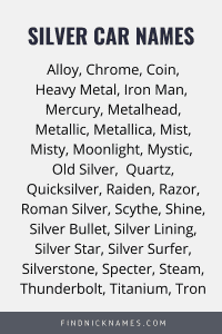 Names for a silver car