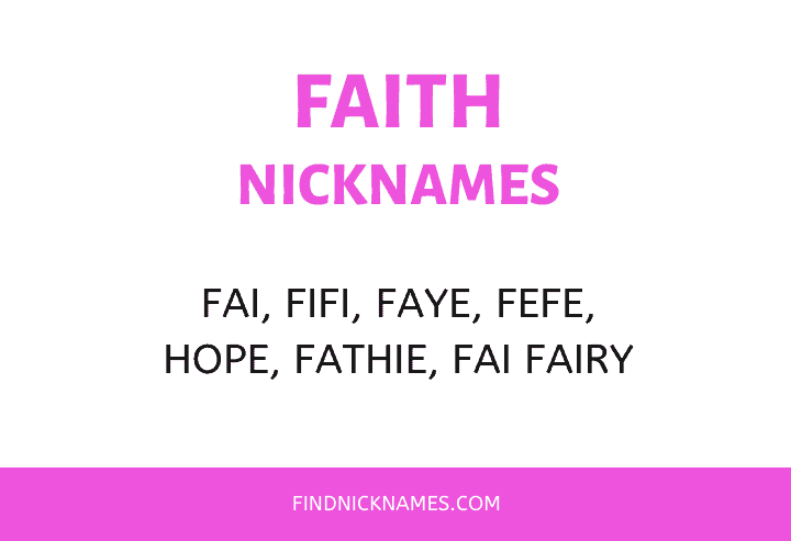 Nicknames for Faith