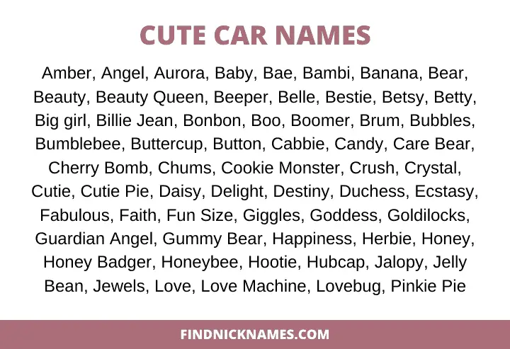 cute car names