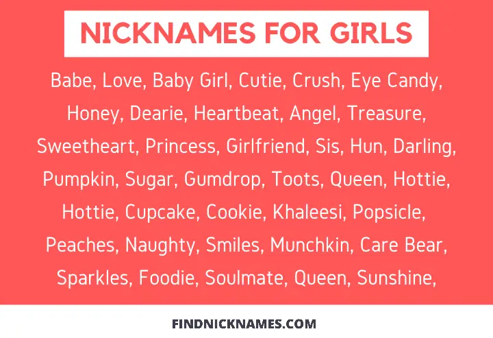 Nicknames for girls