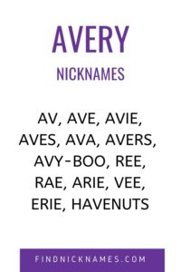 Avery Nicknames